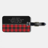 Étiquette À Bagage Monogramme noir rouge plaqué Buffalo (Dos horizontal)