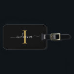 Étiquette À Bagage Monogramme Nom initial du script Adresse de retour<br><div class="desc">Créez votre propre Monogramme personnalisé et personnalisé Nom de script initial Adresse de retour Black Luggage Tag complètement en cliquant sur le bouton "Personnaliser" ci-dessus. Utilisez le bouton "Customiser" pour réorganiser et formater le style et le placement du texte. Pourrait facilement être réadapté pour d'autres événements spéciaux tels que anniversaires,...</div>