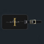 Étiquette À Bagage Monogramme Nom initial du script Adresse de retour<br><div class="desc">Créez votre propre Monogramme personnalisé et personnalisé Nom de script initial Adresse de retour Black Luggage Tag complètement en cliquant sur le bouton "Personnaliser" ci-dessus. Utilisez le bouton "Customiser" pour réorganiser et formater le style et le placement du texte. Pourrait facilement être réadapté pour d'autres événements spéciaux tels que anniversaires,...</div>