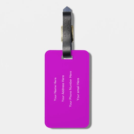 Étiquette À Bagage Monogramme Nom initial Modèle Purple Don 2023 (Dos Vertical)