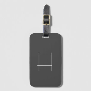 Étiquette À Bagage Monogramme Nom propre Initiale moderne minimaliste
