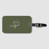 Étiquette À Bagage Monogramme - Olive (Devant Horizontal)