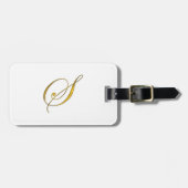 Étiquette À Bagage Monogramme Or S (Devant horizontal)