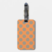 Étiquette À Bagage Monogramme Orange Grey Chic Cute Polka Motif (Dos Vertical)