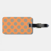 Étiquette À Bagage Monogramme Orange Grey Chic Cute Polka Motif (Dos horizontal)