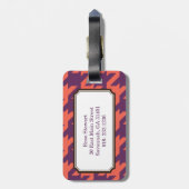 Étiquette À Bagage Monogramme orange pourpre moderne audacieux de (Dos Vertical)