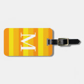 Étiquette À Bagage Monogramme Orange Tritone triés (Devant horizontal)