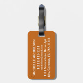 Étiquette À Bagage Monogramme Orange Tritone triés (Dos Vertical)