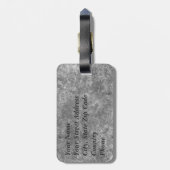 Étiquette À Bagage Monogramme ovale gris marbré (Dos Vertical)