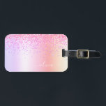 Étiquette À Bagage Monogramme Pailleté Rose Gold Arc-en-ciel Pastel V<br><div class="desc">Arc-en-ciel Pastel - Or, Rose Blush Faux Feuille Métal Brillant Paillettes Métal Brossé Monogramme Nom et Initiale Sac ou Étiquette de Bagage. C'est le cadeau idéal pour un anniversaire sweet 16, un mariage, une douche de mariée, un anniversaire, une baby shower ou une soirée d'enterrement de vie de jeune fille...</div>