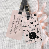 Étiquette À Bagage Monogramme Paris Romance