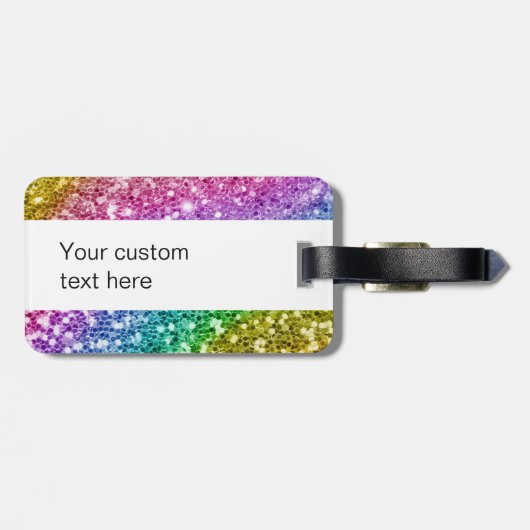 Étiquette À Bagage Monogramme Parties scintillant Look Personnalisé A (Dos horizontal)