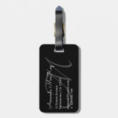 Étiquette À Bagage Monogramme Pastel Stripes (Dos Vertical)