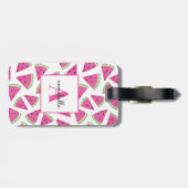 Étiquette À Bagage Monogramme Pastèque d'été Personnalisé (Dos horizontal)