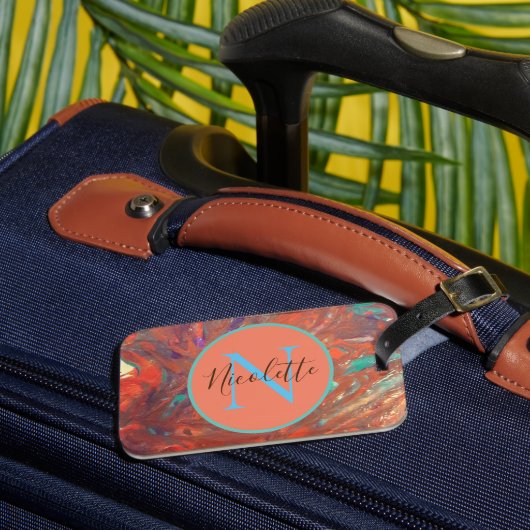 Étiquette À Bagage Monogramme peinture Abstraite (Insitu Rectoal 3)