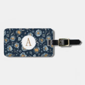 Étiquette À Bagage Monogramme Pépies florales (Devant horizontal)