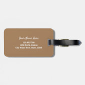 Étiquette À Bagage Monogramme Pépies florales (Dos horizontal)