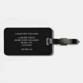 Étiquette À Bagage Monogramme personnalisé (Dos horizontal)