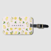 Étiquette À Bagage Monogramme Personnalisé Aquarelle Lemons Lemonade (Devant Horizontal)