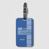Étiquette À Bagage monogramme personnalisé en Grèce (Devant Vertical)