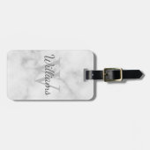 Étiquette À Bagage Monogramme personnalisé et apparence de marbre de (Devant horizontal)