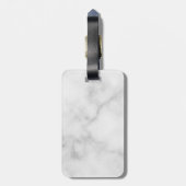 Étiquette À Bagage Monogramme personnalisé et apparence de marbre de (Dos Vertical)