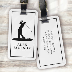 Étiquette À Bagage Monogramme personnalisé golfeur Ajoutez votre logo