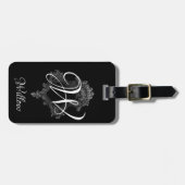 Étiquette À Bagage Monogramme personnalisé initial (Devant horizontal)