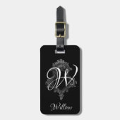 Étiquette À Bagage Monogramme personnalisé initial (Devant Vertical)