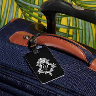 Étiquette À Bagage Monogramme personnalisé initial