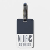 Étiquette À Bagage Monogramme Personnalisé Mer et Marine Nautique (Dos Vertical)