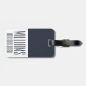 Étiquette À Bagage Monogramme Personnalisé Mer et Marine Nautique (Dos horizontal)