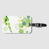 Étiquette À Bagage Monogramme Personnalisé moderne Motif Cercle vert (Devant Horizontal)