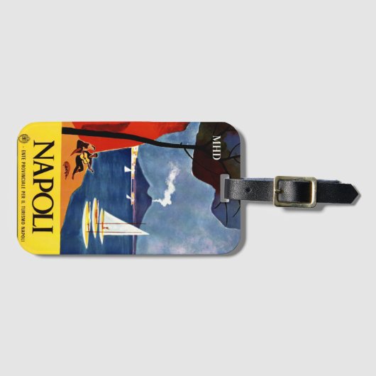 Étiquette À Bagage monogramme personnalisé Napoli (Naples) (Devant Horizontal)