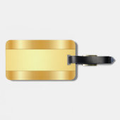 Étiquette À Bagage Monogramme personnalisé Nom Faux Gold Glamour (Dos horizontal)