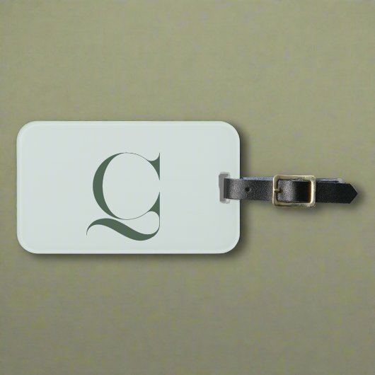 Étiquette À Bagage Monogramme personnalisé Nom initial Typographie ve
