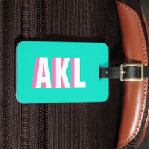 Monogramme personnalisé ombré rose aqua vert