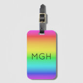 Étiquette À Bagage Monogramme personnalisé Rainbow Gradient (Devant Vertical)