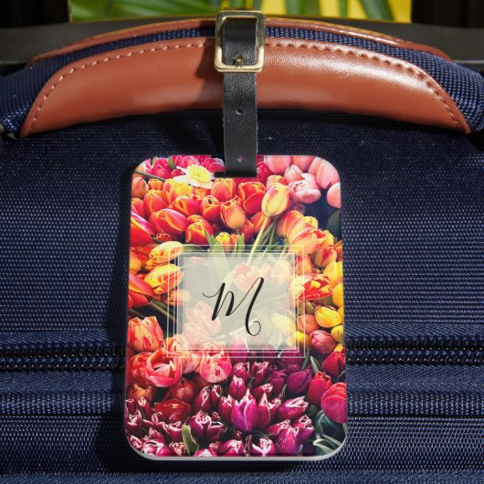 Étiquette À Bagage Monogramme personnalisé sur les tulipes (Insitu Rectoal 2)