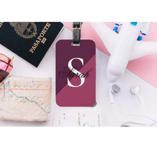 Étiquette À Bagage Monogramme personnalisé tendance élégant
