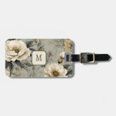 Étiquette À Bagage Monogramme personnalisé vintage Crem Rose (Devant horizontal)