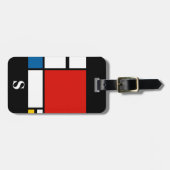 Étiquette À Bagage Monogramme Piet Mondrian, Composition ii (Devant horizontal)