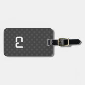 Étiquette À Bagage Monogramme pointillé par gris frais simple (Devant horizontal)