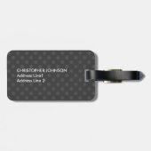 Étiquette À Bagage Monogramme pointillé par gris frais simple (Dos horizontal)