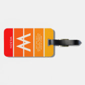 Étiquette À Bagage Monogramme rayé du soleil personnel (Dos horizontal)