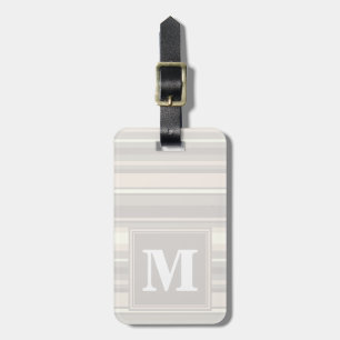 Étiquette À Bagage Monogramme rayures beiges