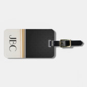 Étiquette À Bagage Monogramme réuni par tuile de diamant noir (Devant horizontal)