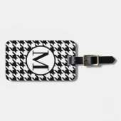 Étiquette À Bagage Monogramme RF Black Houndstooth (Devant horizontal)