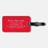 Étiquette À Bagage Monogramme RF Red Steep Chevron (Dos horizontal)
