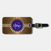 Étiquette À Bagage Monogramme romain (Devant horizontal)